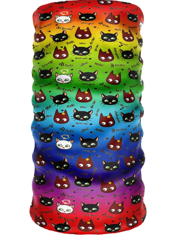 E-Taktik ® Extreme Colorful Cats And Dogs Boyunluk Maske Bandana Balaklava