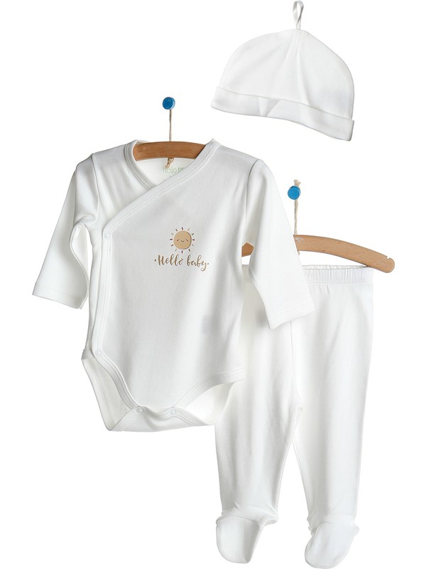 Hello Baby Hellobaby Bambu Zıbın Body-Patikli Alt-Şapka Set