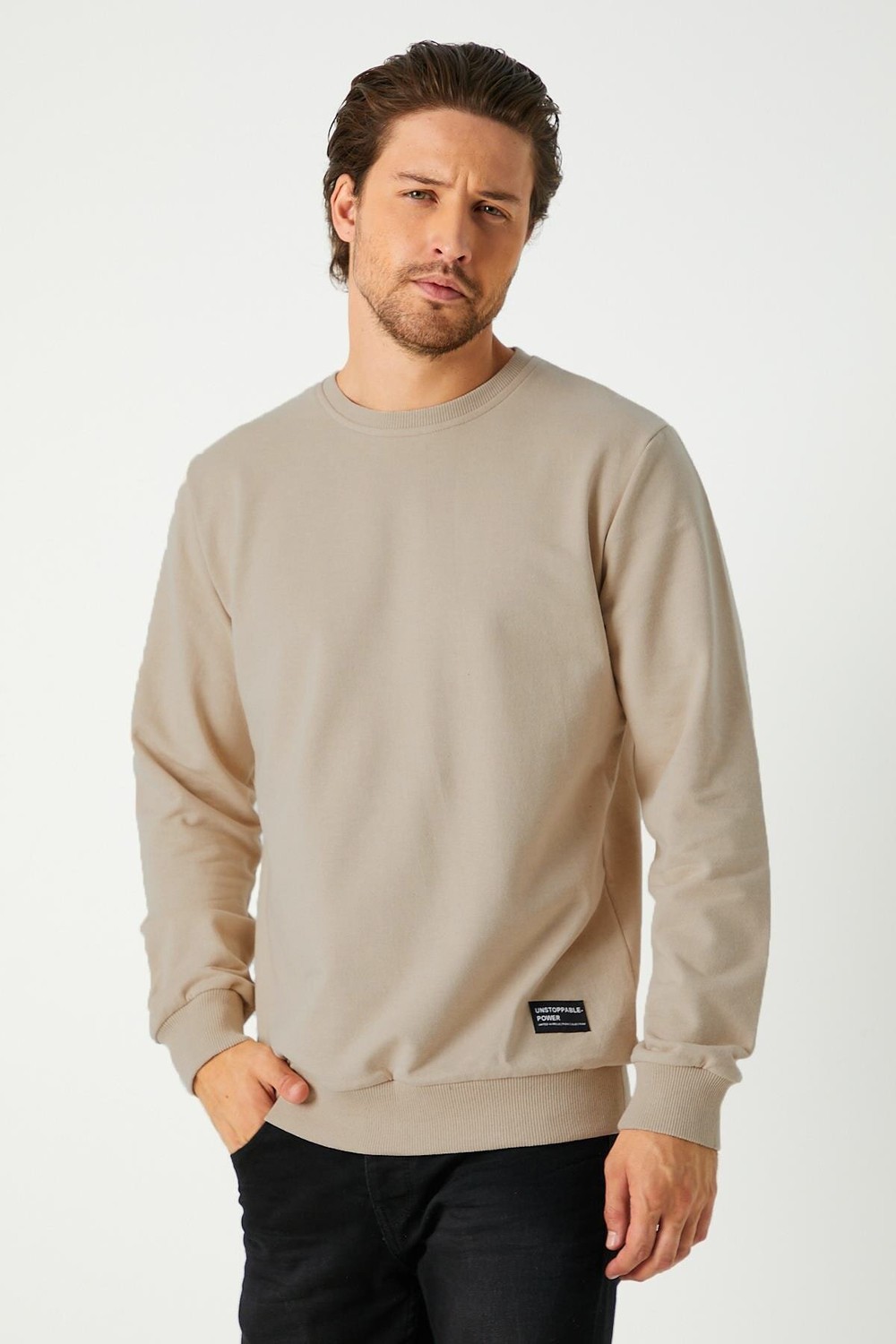 Mmetalic Metalic Erkek Antrasit Basic Bisiklet Yaka Sweatshirt