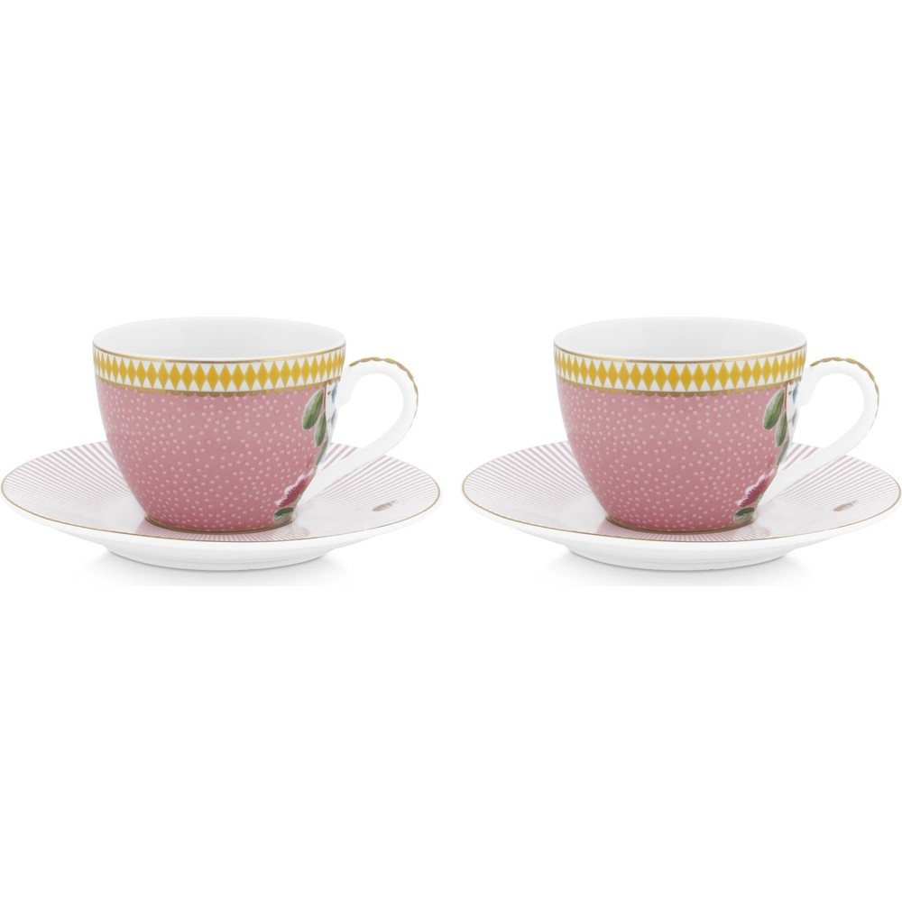 Pip Studio La Majorelle Pembe Porselen Kahve Fincan Seti 120 Ml