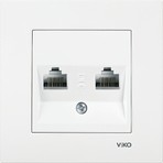 Viko Karre Ikili Data Prizi (2XRJ45 CAT5E) Beyaz Çerçeve Dahil