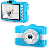AteşTech Çocuk Fotoğraf Makinesi 3.5 Inç 80W Hd Çift Lens Selfie Kamera X600 + 8gb Hafıza Kartı