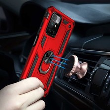 Smcase Xiaomi Redmi 10 Kılıf Vega Tank Standlı Yüzüklü Mıknatıslı Lacivert