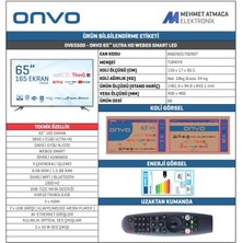 Onvo OV65500 65" 165 Ekran Uydu Alıcılı 4K Ultra HD webOS Smart LED TV