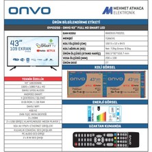 Onvo OV43250 43" 109 Ekran Uydu Alıcılı Full HD Android Smart LED TV
