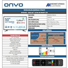 Onvo OV50350 50" 126 Ekran Uydu Alıcılı 4K Ultra HD Android Smart LED TV