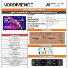 Nordmende NM55F350 55" 139 Ekran Uydu Alıcılı 4K Ultra HD Smart LED TV