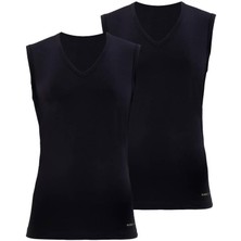 Tender Cotton 2'li V Yaka Siyah Atlet 9677