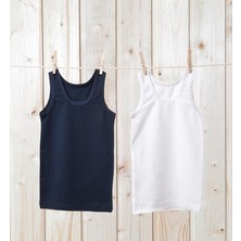 Blackspade Erkek Çocuk Atlet 2'li Paket 9396 - Beyaz Lacivert
