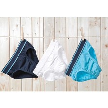 Blackspade Erkek Çocuk Külot 3'lü Paket 9394 - Lacivert Aqua Beyaz
