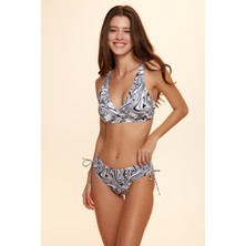 No Gossip Vogue Sürgülü Bikini Tek Alt Ebruli Desenli 229207