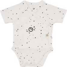 Little Gusto Kısa Kollu Kruvaze Zıbın Yenidoğan Cosmos Beyaz Organik Pamuk