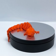 3D Hareketli Bukalemun Figürlü Oyuncak - Koyu Turuncu