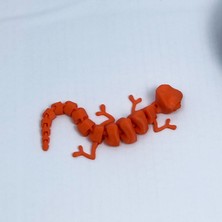 3D Hareketli Bukalemun Figürlü Oyuncak - Koyu Turuncu