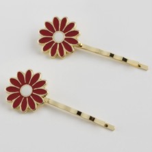 qosrix Papatya Figürlü Kadın Şık Tel Toka 2 Adet Moda Tasarım