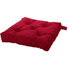 IKEA Malinda Yumuşak Sandalye Minderi Pofuduk Puf Sandalyeye Sabitlenir Cırt Cırtlı 38 cm Kırmızı