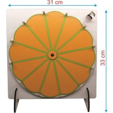 Cokleas Yazılıp Silinebilir Çarkıfelek - 12 Bölmeli Eğitici Oyun Turuncu Çarkı Felek