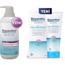 Bepanthol Sensidaily Pompalı Vücut Kremi 400 Ml+Derma Temel Nemlendirici Vücut Losyonu 200 Ml