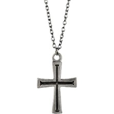 Metal Giyim Zincirli Haç Kolye
