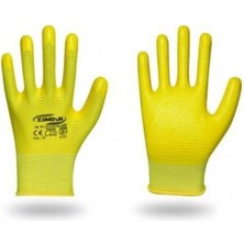 Zimak EL-131 Nitril Kaplı Tırtıklı Sarı Sarı Eldiven 12çift