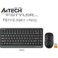 A4Tech FG1112 Mini USB Kablosuz Türkçe Multimedya Klavye + Mouse Set Siyah