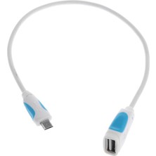 Prettyia Mikro USB Erkek USB Kadın Dönüştürücü Otg Adaptörü Kablosu Kablosu 25 cm Beyaz (Yurt Dışından)