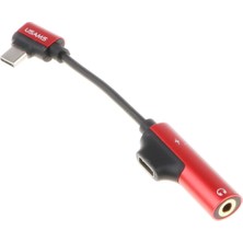 Prettyia Tip-C Dirsek Adaptörü Şarj Bağlayıcısı Için Darı 6 Kulaklık Kırmızı (Yurt Dışından)