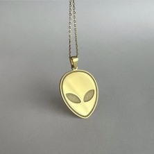 Gökdeniz 925 Unisex Model 925 Ayar Gold Alien Tasarım Gümüş Kolye