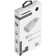 Sprange Qualcomm 3.0 18W (Type-C)Pd Şarj Cihazı + Lightning Pd Kablo