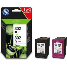 HP Orijinal 302  Mürekkep Kartuşu Siyah ve Renkli 2'li Paket (X4D37Ae)