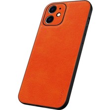 Sulada Apple iPhone 12 Için Pc + Tpu + Pu Deri Hassas Kesim Telefon Kılıfı - Turuncu (Yurt Dışından)