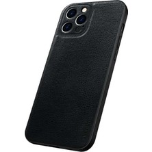 Sulada Apple iPhone 12 Pro Için Litchi Doku Hassas Kesim Pc + Tpu + Pu Deri Koruyucu Kılıf - Siyah (Yurt Dışından)