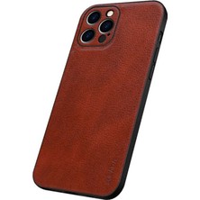 Sulada Apple iPhone 12 Pro Için Litchi Doku Hassas Kesim Pc + Tpu + Pu Deri Koruyucu Kılıf - Kahverengi (Yurt Dışından)