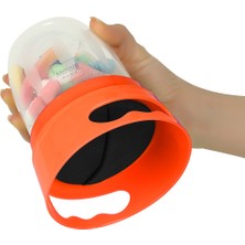 Meleni Home Dökülmeyi Önleyen Mama Kabı Atıştırma Bardağı - Çocuk Beslenme Kabı Turuncu