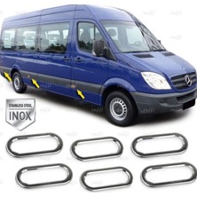 Fams Otomotiv VW Crafter Krom Yan Reflektör Çerçevesi 6 Parça 2006-2016 Paslanmaz Çelik