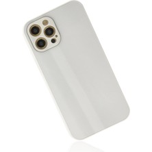 Ahk Apple iPhone 12 Pro Max Kılıf Glass Kapak - Beyaz