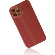 Ahk Apple iPhone 12 Pro Kılıf Glass Kapak - Bordo