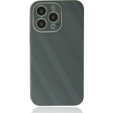 Ahk Apple iPhone 13 Pro Kılıf Glass Kapak - Koyu Yeşil