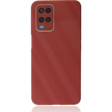 Ahk Oppo A54 4g Kılıf Glass Kapak - Bordo