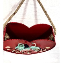 Çıpacı Metal Kalp Temalı Love Duvar Süsü&gazetelik&saksı
