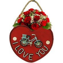 Çıpacı Metal Kalp Temalı Love Duvar Süsü&gazetelik&saksı