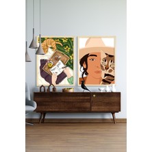 Özcanlar Çerçeve Çerçeveli Çoklu Tablo Çerçeveler Dekorasyon Ev Dekoru Konsept Ikili Ahşap Çerçeve Özc-60