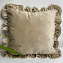 Softline Turuncu Fırfır Detaylı Kırlent Kılıfı