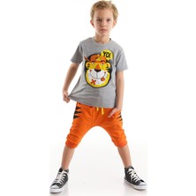 Denokids Yo Kaplan Erkek Çocuk T-shirt Kapri Şort Takım