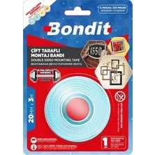 Bondit Çift Taraflı Iç/Dış Mekan Bant 20mmx3m