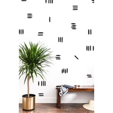 Msticker Bohem Tarzı Siyah Çizgiler Duvar Dekorasyon Sticker Seti