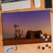Asilmeydan Akşam Güneşi ve Ahşap Ev 240 Parça Puzzle Yapboz TABLO-196
