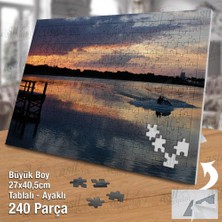 Asilmeydan Asil Hobi Gün Batımı - Tekne Turu - Romantik Yapboz -Ayak Destekli Çerçeveli 240 Parça Puzzle