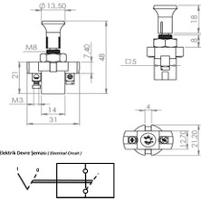 Allestock Tekli Çekme Anahtarı Kısa Paso - Metal Somun