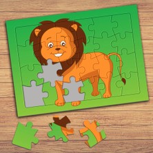 Asilmeydan Sevimli Hayvan Aslan Çocuklara Özel Puzzle Yapboz TABLO-77834
